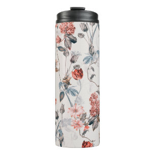 seamless flower design with light backgroundflower thermal tumbler