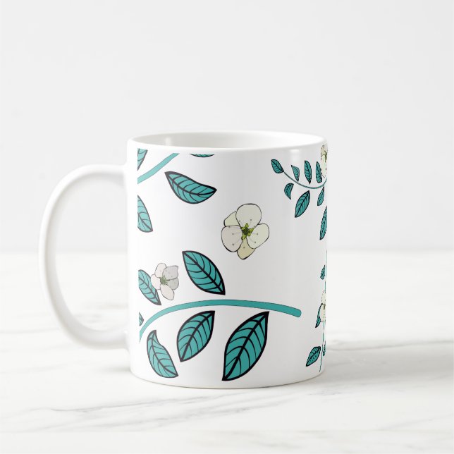 Seamless Flower Pattern  Coffee Mug (Left)
