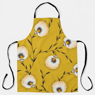 seamless flower pattern on yellowabstract,art,flow apron