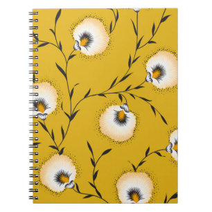 seamless flower pattern on yellowabstract,art,flow notebook