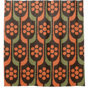 Seamless flower repeat pattern orange gold50s,60s,