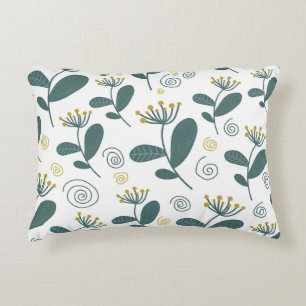 Seamless flowers background in Scandinavian style. Accent Pillow
