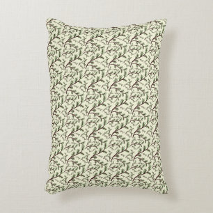 Seamless Forest Leaves Pattern Dark Botanical Accent Pillow