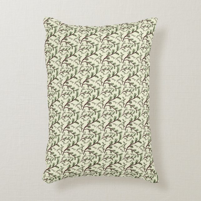 Seamless Forest Leaves Pattern Dark Botanical  Accent Pillow (Front(Vertical))