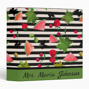 Seamless Fresh Fruits Berries Watercolor Cartoon C Binder