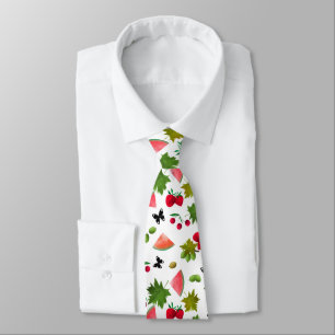 Seamless Fresh Fruits Berries Watercolor Cartoon  Tie