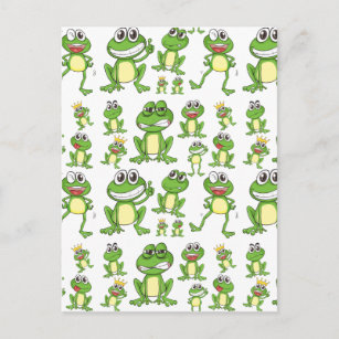 Seamless frog postcard