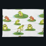 Seamless frogs kitchen towel<br><div class="desc">Illustration of seamless frongs on leaves</div>