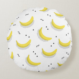 seamless fruit kids background. Abstract geometri Round Pillow