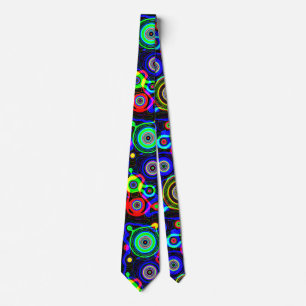 Seamless Funky Abstract Retro Neon Rings   Tie