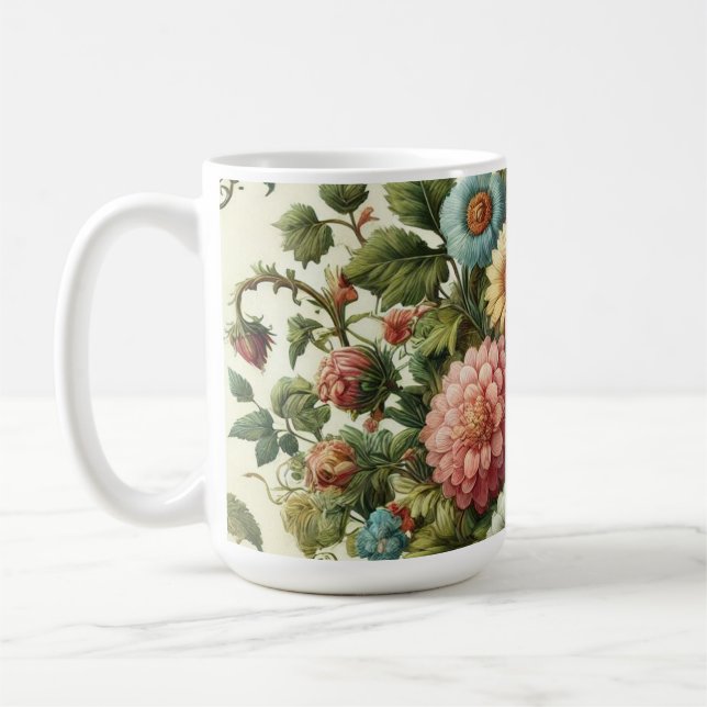 Seamless Garden Design Coffee Mug (Left)