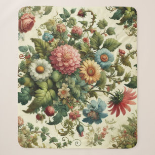 Seamless Garden Design Sherpa Blanket