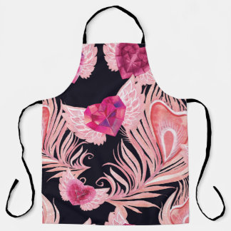 Seamless Gentle Watercolor Valentine's Pattern Apron
