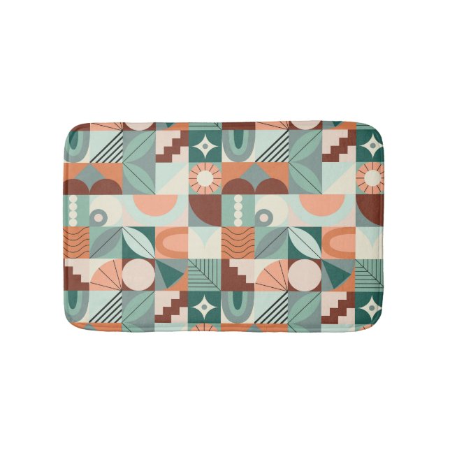 Seamless geometric, abstract mosaic pattern. bath mat (Front)
