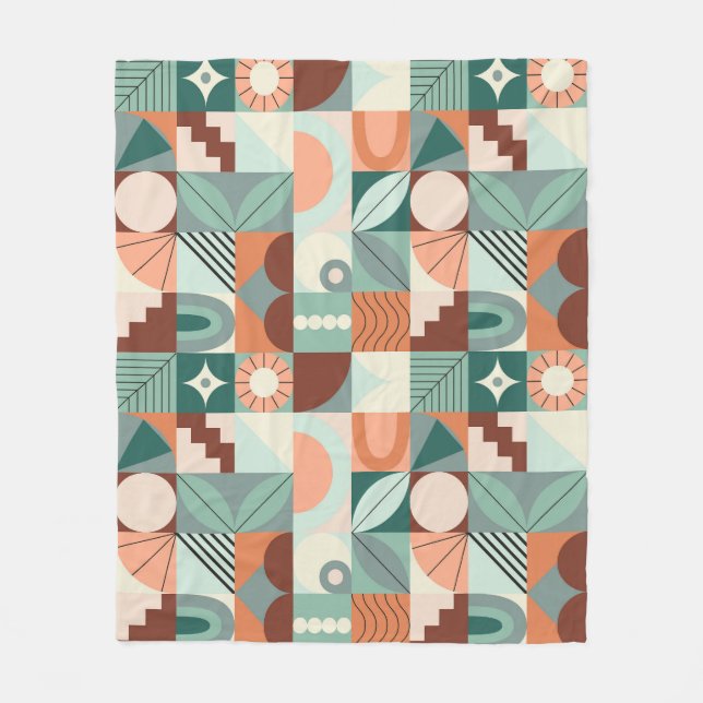 Seamless geometric, abstract mosaic pattern. fleece blanket (Front)