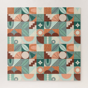 Seamless geometric, abstract mosaic pattern. jigsaw puzzle