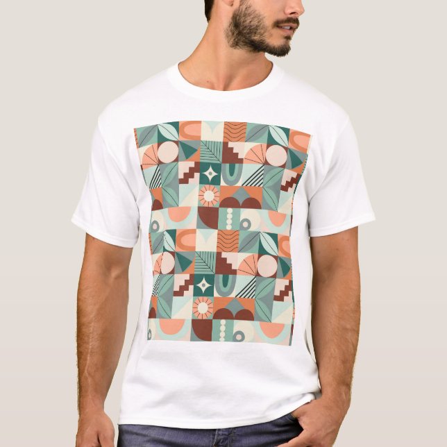 Seamless geometric, abstract mosaic pattern. T-Shirt (Front)