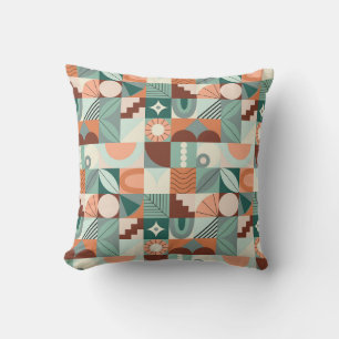 Seamless geometric, abstract mosaic pattern. throw pillow