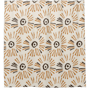 Seamless geometric batik floral pattern on autumn