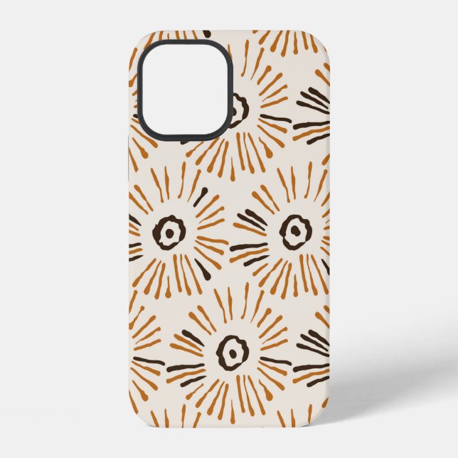 Seamless geometric batik floral pattern on autumn  iPhone case (Back)