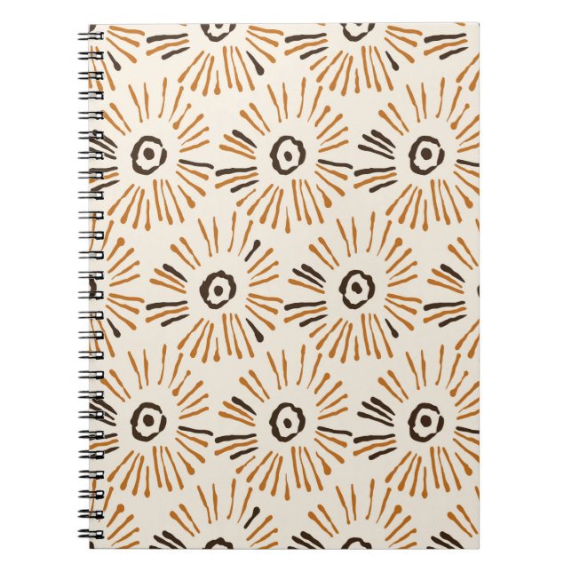 Seamless geometric batik floral pattern on autumn  notebook (Front)