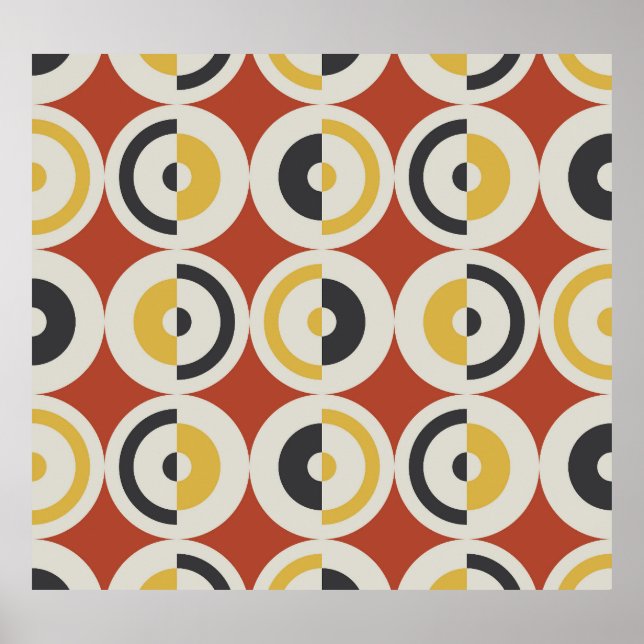 Seamless Geometric Colourful Circles Pattern Poster (Front)