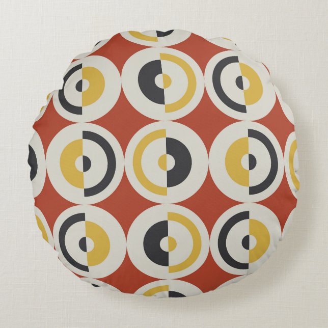 Seamless Geometric Colourful Circles Pattern Round Pillow (Front)