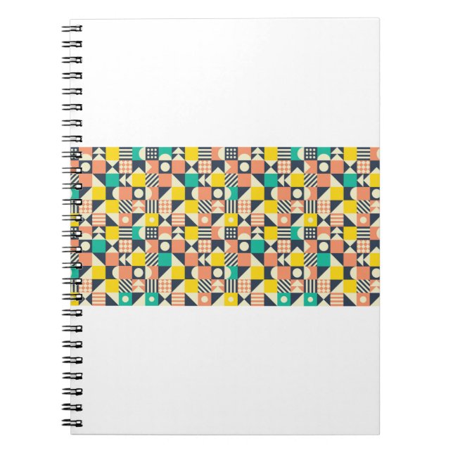 seamless geometric colourful pattern notebook (Front)