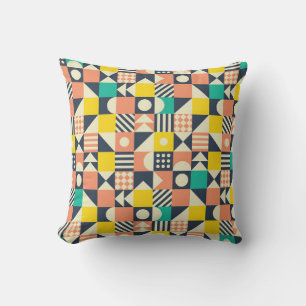 seamless geometric colourful pattern throw pillow