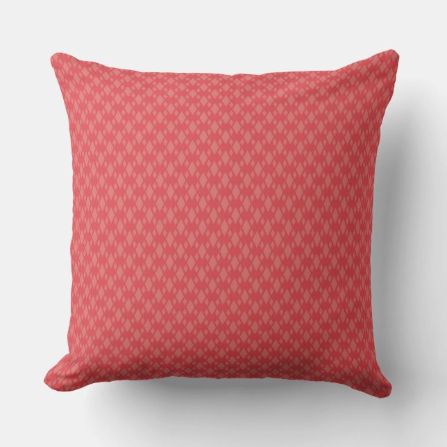Seamless Geometric Design: Red Diamond Throw Pillow (Front)