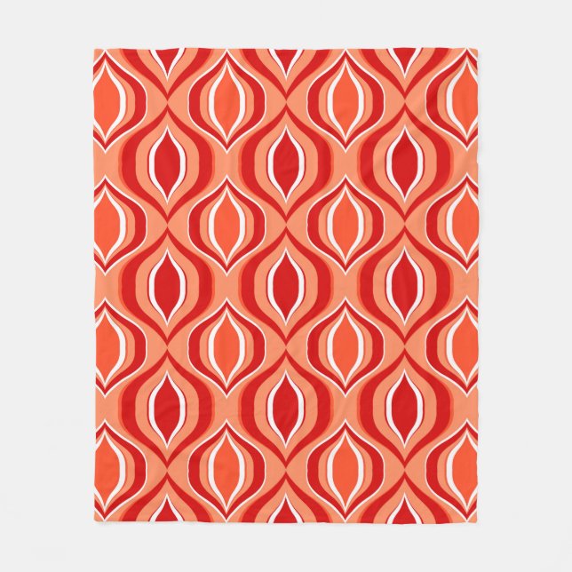 Seamless geometric ethnic pattern. Red, brown orna Fleece Blanket (Front)