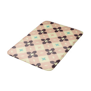 Seamless geometric floral pattern bath mat