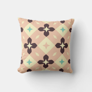 Seamless geometric floral pattern throw pillow