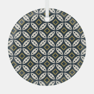 Seamless geometric flowers: colourful pattern. glass ornament