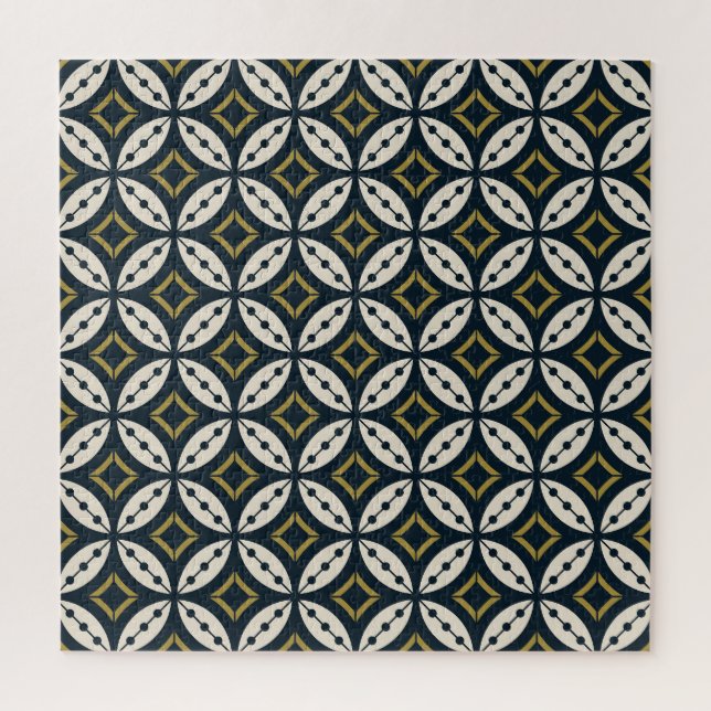 Seamless geometric flowers: colourful pattern. jigsaw puzzle (Vertical)