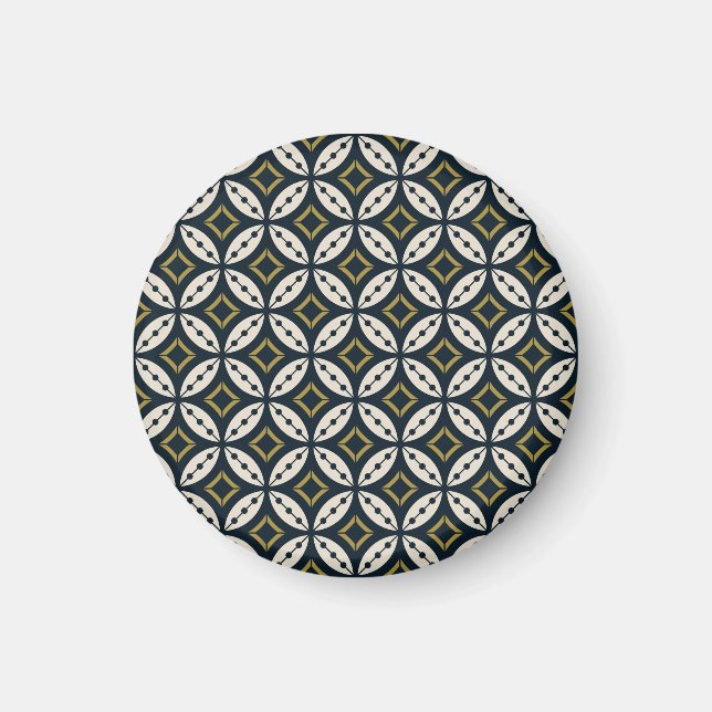 Seamless geometric flowers: colourful pattern. magnet (Front)