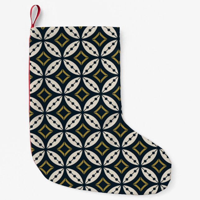Seamless geometric flowers: colourful pattern. small christmas stocking (Front)