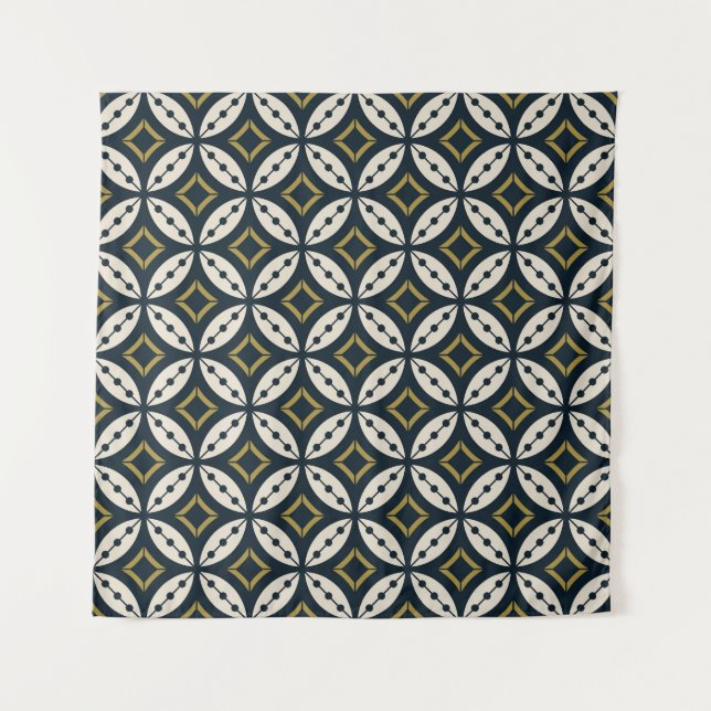 Seamless geometric flowers: colourful pattern. tapestry (Front)