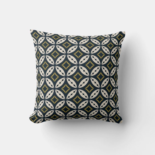 Seamless geometric flowers: colourful pattern. throw pillow (Front)