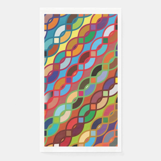 Seamless Geometric Multicolor Chain Pattern Napkin (Front)