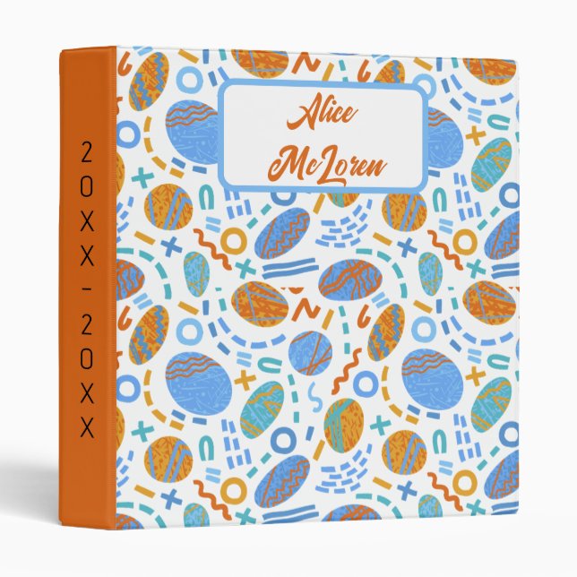 Seamless geometric pattern, abstract doodles binder (Front/Spine)