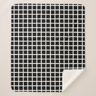 Seamless geometric pattern. Black square on white Sherpa Blanket