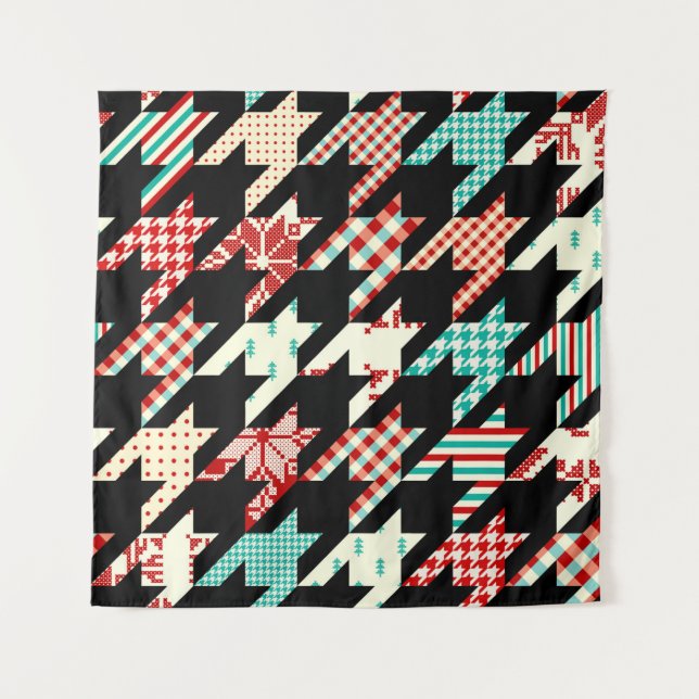 Seamless geometric pattern. Classic Hounds-tooth p Tapestry (Front)