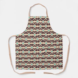 Seamless geometric pattern in dark brown leaf  apron
