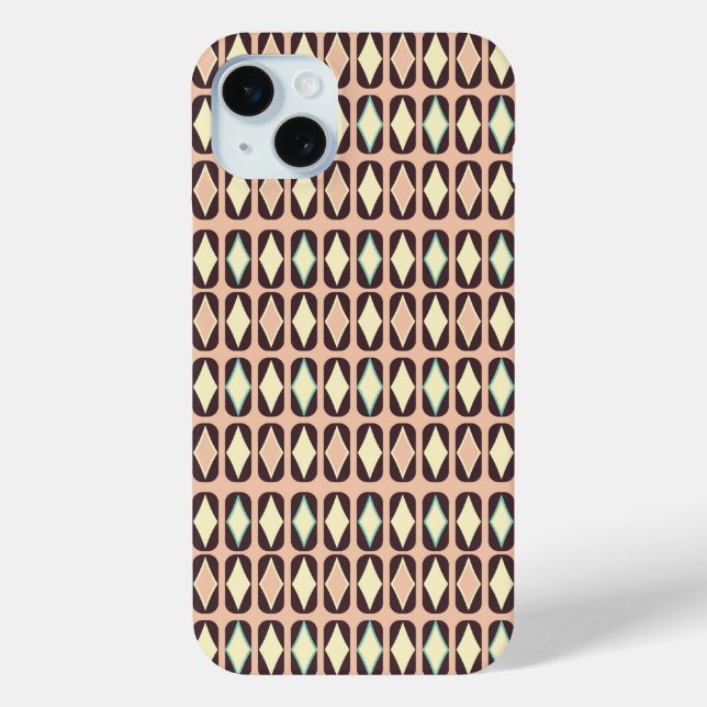 Seamless geometric pattern in dark brown leaf  Case-Mate iPhone case (Back)