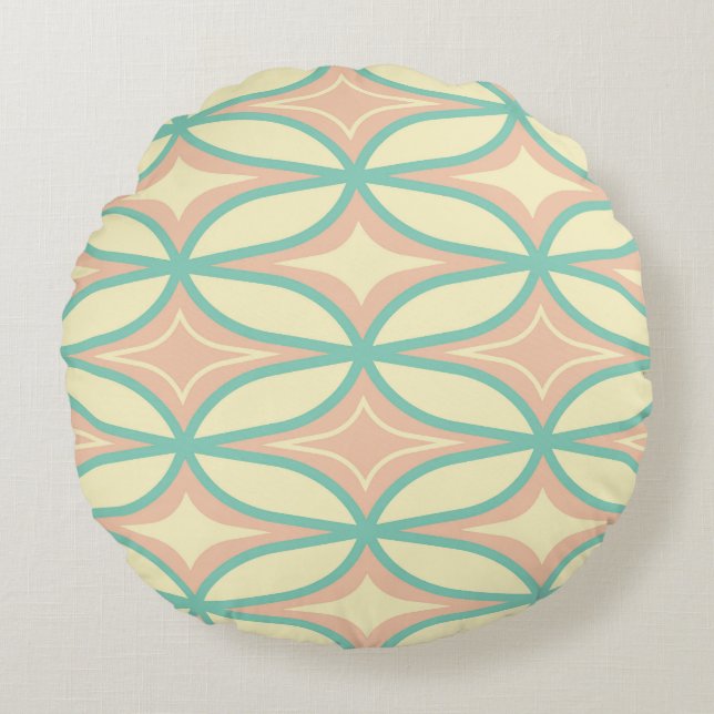  Seamless geometric pattern in diamond shapes  Round Pillow (Front)