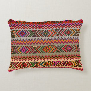 Seamless geometric pattern in ethnic style with rh accent pillow