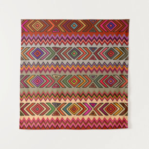 Seamless geometric pattern in ethnic style with rh tapestry