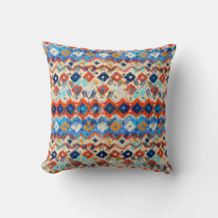 Seamless geometric pattern in ethnic throw pillow