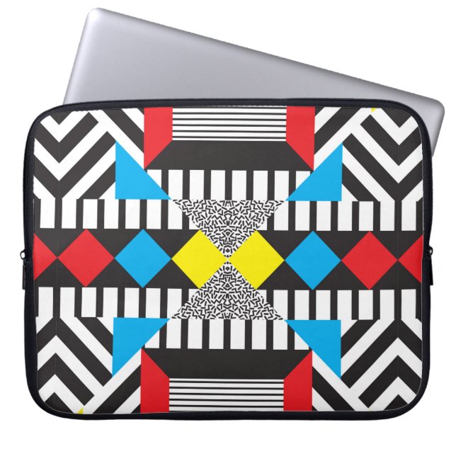 Seamless geometric pattern in modern abstract styl laptop sleeve (Front)